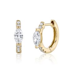 Marquis Diamond, Cartilage Jewelry, Marquise Shape Diamond, Diamond Huggies, Zircon Earrings, Hoop Earrings Style, Cubic Zirconia Earrings, Zirconia Earrings, Marquise Diamond