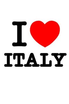 i love italy sticker with the word in black and red on a white background