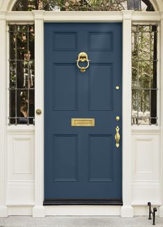 Neutral Whites, Entryway Paint, Entryway Paint Colors, Exterior Masonry Paint, Colourtrend Paint, Frenchic Paint, Blue Front Door, Masonry Paint, Door Paint Colors