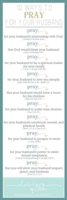 the ten ways to pray for your husband in this printable prayer poster, which is also available as a wall hanging