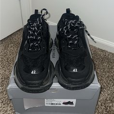 Eur 42 Fit Us 8.5-9 10/10 Condition Black On Black. W/ Metallic Midsole And Icy Bottom. Shipping Fast. Will Answer Any Questions. Price Is Negotiable Balenciaga Shoes Sneakers, Balenciaga Arena, Balenciaga Runners, Shoes Balenciaga, Black Balenciaga, Balenciaga Speed, Juicy Couture Charms, Balenciaga Black, Balenciaga Track