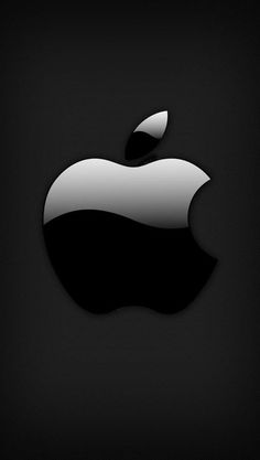 an apple logo on a black background