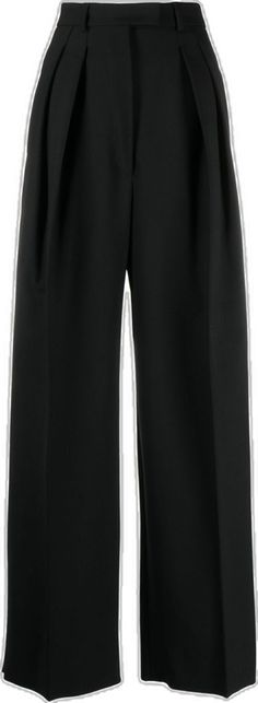 Formal Wide Leg Pants With Concealed Fastening, Formal Wide Leg Bottoms With Concealed Front Fastening, Chic Black Wide Leg Pants With Pressed Crease, Black Wide Leg Culottes For Formal Occasion, Black Pleated Wide Leg Culottes, Wide Leg Pants With Concealed Front For Work, Black Bottoms With Concealed Front Fastening For Office, Formal Black Wide-leg Culottes, Black Formal Wide-leg Culottes