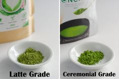 A side by side comparison of latte grade and ceremonial grade matcha for color comparison. Matcha Latte Recipe Starbucks, Matcha Frappuccino Recipe, Frappuccino Recipe Starbucks, Starbucks Iced Matcha Latte, Starbucks Iced Matcha, Iced Matcha Latte Recipe, Matcha Frappuccino, Starbucks Frappuccino Recipe, Iced Matcha Green Tea