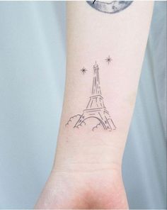 The 90 Most Popular Symbols For Travel Tattoos | Unique & Cute Travel Tattoo Ideas Paris Tattoos For Women, Small Eiffel Tower Tattoo