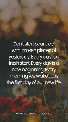 Everyday Quotes Positivity, Quotes For Peace, Everyday Is A Fresh Start, Quotes Positivity, Good Morning Quote, Morning Quote, Everyday Quotes, A New Beginning