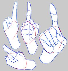 three different hand gestures with one pointing at the viewer and the other holding up two fingers