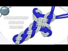 the paracor celtic cross is made with blue and white cords, which are attached to an