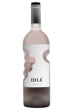 a bottle of wine that is on a white background with the word dille in it