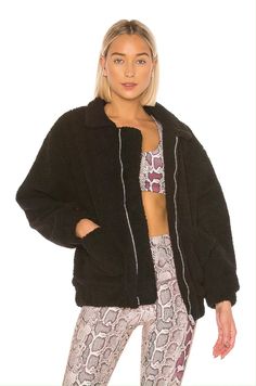 "Stay warm and stylish with the Onzie Black Teddy Jacket, featuring a soft faux shearling fabric and exposed front zipper for easy wear. This versatile black zipper jacket for women can be styled with jeans and sneakers for a casual look or paired with a skirt and boots for a chic, formal outfit. Whether you're looking for black teddy jacket outfit ideas or how to style a black jacket for women, this piece is perfect for all occasions. Shop now at Famous Designer Brands 4 Less!" Black Teddy Jacket Outfit, Chic Formal Outfit, Teddy Jacket Outfit, Black Teddy Jacket, Jacket Outfit Ideas, Skirt And Boots, Trendy Jackets, Famous Designer, Jacket Outfit