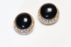 Buy Vintage Christian Dior Black Cabochon Resin Crystal Earrings for only $250.00 at DSF Antique Jewelry! Vintage Dior Earrings, Luxury Cabochon Clip-on Earrings For Formal Occasions, Luxury Black Round Clip-on Earrings, Luxury Cabochon Earrings For Evening, Luxury Evening Cabochon Earrings, Luxury Formal Clip-on Earrings With Cabochon, Elegant Black Enamel Round Earrings, Black Cabochon Earrings For Evening, Evening Black Cabochon Earrings