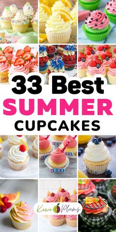 Indulge in these refreshing summer cupcakes. From fruity favorites like lemon cupcakes and strawberry cupcakes to beach-themed cupcakes and tropical cupcakes, these summer desserts are perfect for your summer parties and gatherings. Get creative with cupcake decorations and turn your summer treats into a visual delight. These refreshing and fun summer cupcake ideas will be the highlight of the event. Try these easy-to-make tropical desserts and make your summer dinner party even more memorable. Summer Cupcake Ideas, Summer Themed Cupcakes, Cake Icing Tips, Fruity Cupcakes, Summer Cupcake, Easy Summer Snacks, Tropical Cupcakes, Summer Dinner Party, Tropical Desserts