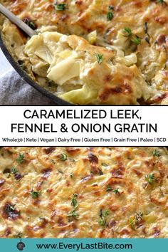 an image of caramelized leek fennel and onion gratin