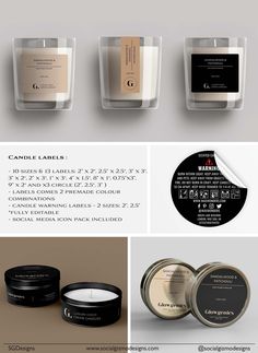 candle labels and packaging design for candles