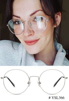 Round Eye Glasses Women, Eye Glasses For Women Trendy 2020, Woman's Glasses, Glasses Inspo, Round Metal Glasses, Round Lens Sunglasses, Clear Glasses Frames, Fake Glasses, Funky Glasses