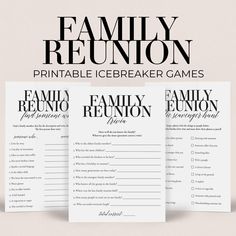 family reunion printable icebreaker games