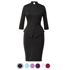 Women's Clergy Dress Tab Collar Priest Peplum Dress Clerical Dress 6 Colors | eBay Clergy Women, Peplum Dress, Collar, Free Shipping, Best Deals, Color