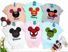 Personalized 2022 Disney Vacation Family Matching T Shirt Matching Disney Shirts Birthday, Disney Theme Shirts Family Vacations, Disney Family Trip Shirts 2024, Family Matching Graphic Print Tops For Disney Fan Events, Family Matching Tops With Cartoon Print For Disney Trips, Family Matching Crew Neck Tops For Disney Trips, Hollywood Studios Family Shirts, Family Matching Black Tops For Disney Trips, Disney Themed Character Print Tops