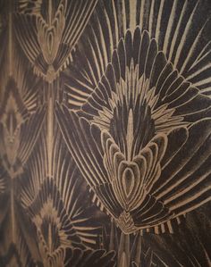 an art deco wallpaper pattern in black and white