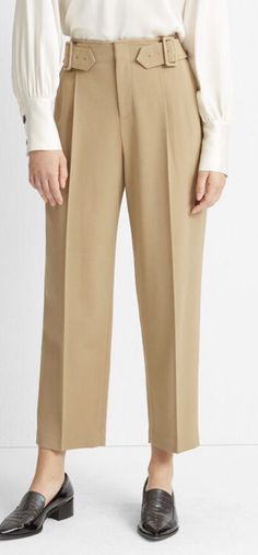 Club Monaco Women's Self Buckle Pants  65% Polyester, 26% viscose, 7% wool, 2% elastane Stretch Unlined 4 pockets Size 6 Waist 28" Rise 12" Hip 38" Inseam 26" Thigh 26" Leg opening 16" Size 10 Waist 31" Hip 41" Rise 13" Inseam 26" Leg opening 16" Thigh 29" Trousers Women Outfit, Celana Jogger Wanita, Club Monaco Women, Buckle Pants, Work Pants Women, Pants Details, Fashion Attire, Please Come Back, Club Monaco