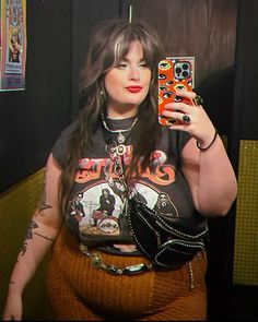 Rockstar Girlfriend Plus Size, Rockstar Gf Outfit Plus Size, Rockstar Girlfriend Outfit Plus Size, Alt Plus Size Outfits, Western Grunge Style Plus Size, Plus Size Western Grunge, Plus Size 70s Outfits, Western Whimsical, 70s Alternative Fashion