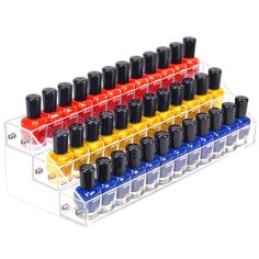 PRICES MAY VARY. acrylic * 100% 【DIMENSIONS】 Clear acrylic nail polish rack with 3 tiers; total size: 12.4 x 5.31 x 4.33 inches, each tier: 12.2 x 1.61 x 1.18 inches. This nail polish display rack holds up to 36 bottles, depending on bottle size. Perfect for organizing nail polish, essential oils, paints, tattoo inks, and more. 【MULTI-FUNCTIONS】 Versatile acrylic nail polish organizer and storage rack. Ideal for nail polish display, sunglasses organizer, lipstick, and other cosmetics storage. Pe Nail Polish Stand, Nail Organization, Paint Rack, Nail Polish Holder, Nail Polish Rack, Acrylic Nail Polish, Organisation Ideas, Polish Display, Nail Polish Storage