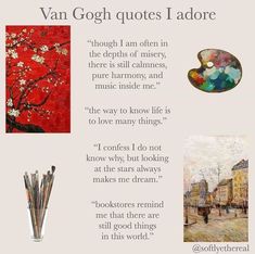 an advertisement for van goghn's paintings and other things in front of it