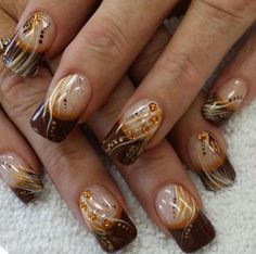 Thanksgiving Fingernails, Thanksgiving French Nails, Fall Fingernail Designs, September Nail Designs Fall, Unique Fall Nails, September Nail Art, Thanksgiving Nails Fall, Fancy Nails Designs, Her Nails