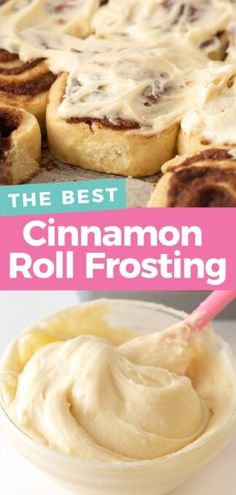 the best cinnamon roll frosting recipe is so easy to make and it's delicious