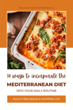 the cover of 10 ways to uncoupnate the mediterranean diet into your daily routine