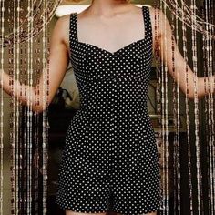 Nwt Zara Sleeveless Black And White Polkadot With Sweetheart Neckline Romper Size Medium Back Zipper 97% Cotton 3% Elastane Chic Polka Dot Jumpsuits And Rompers For Summer, Sleeveless Polka Dot Jumpsuits And Rompers, Cute Fitted Sleeveless Jumpsuits And Rompers, Casual Fitted Polka Dot Jumpsuits And Rompers, Casual Fitted Polka Dot Jumpsuit, Fitted Polka Dot Casual Jumpsuits And Rompers, Zara Sleeveless Jumpsuits For Date Night, Red Halter Jumpsuit, Flowy Romper