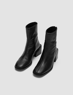 Leather Ankle Boots in Black | JOSEPH US Modern Ankle-high Chelsea Boots With Sculpted Heel, Modern Chelsea Boots With Stacked Heel And Round Toe, Modern Round Toe Boots With Stacked Heel, Modern Block Heel Boots For Business, Business Boots With Sculpted Heel And High Ankle, Modern Chelsea Boots With Sculpted Heel, Business Heeled Boots With Stacked Heel And Square Toe, Modern Chelsea Boots With Sculpted Heel And Square Toe, Modern Ankle Boots With Stacked Heel