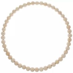 a white beaded necklace on a white background