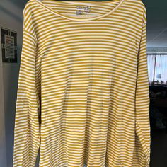 Yellow Striped Long Sleeves ..Never Worn Yellow Stripes, Striped Long Sleeve, Yellow White, Long Sleeve Tees, Color White, Long Sleeves, Womens Tops, Tops & Tees, Yellow