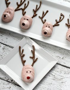 christmas treats made to look like reindeer heads