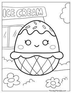 an ice cream coloring page for kids