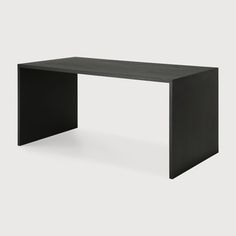 a black desk with an angled edge