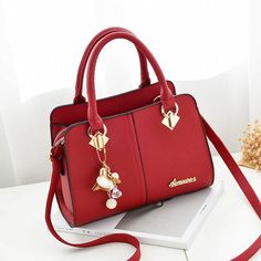 Color: Burgundy Elegant Satchel Tote With Mobile Phone Bag, Elegant Double Handle Satchel With Mobile Phone Bag, Elegant Solid Color Rectangular Bag, Elegant Rectangular Solid Color Bags, Elegant Solid Color Satchel With Top Handle, Elegant Solid Color Satchel Shoulder Bag, Elegant Solid Color Bags For Daily Use, Elegant Solid Color Tote Shoulder Bag, Elegant Double Handle Bags In Solid Color