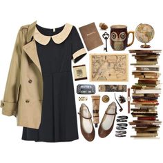 "We Lovers" by throwmeadream on Polyvore Librarian Chic Outfits, Bookworm Style, Librarian Style, Librarian Chic, Estilo Preppy, Mode Inspo, Charlotte Olympia, Look Vintage, Mode Vintage