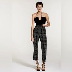 New Zara Women’s Tweed Textured Weave High Waisted Pants Trousers 7149/253 Size Xsmall - Tweed - Size Zipper - Unlined Tags: Checkered, Blogger Fave, Outerwear, Neutrals, Going Out, Celeb Style, Bloggers Favorite, Neutral, Fall, Tweed Trousers New With Tags. A Staple Piece Great For Dressing Up Or Down. Fast Shipping! Offers Always Welcome! Chic Black Tweed Bottoms, Chic Tweed Pants For Workwear, Spring Fitted Tweed Bottoms, Black Tweed Bottoms For Work, Spring Black Tweed Bottoms, Black Fitted Tweed Bottoms, Fitted Black Tweed Bottoms, Fitted Tweed Bottoms For Office, Elegant Plaid Pants For Spring