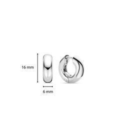 Ti Sento Milano Sterling Silver with rhodium plating. 6mm x 16mm One year warranty. Chunky Hoop Earrings, Up Hairstyles, Fashion Advice, Silver Fashion, Daily Wear, Platinum, Hoop Earrings, 925 Sterling Silver, Sterling Silver