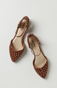 Rosine D'Orsay Flats Daily Shoes, Polka Dot Shoes, Cute Flats, Brown Shoes, Fabulous Shoes, Shoe Closet, Crazy Shoes, Pretty Shoes, Shoe Obsession