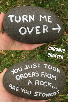 Funny Rock, Paint Rock, 웃긴 사진, Rock Crafts, Cool Paintings, Gag Gifts, A Rock, Pebble Art, Stone Art