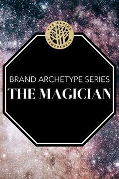 the magician brand archety series logo on top of a black and gold hexagon