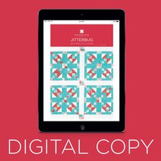 the digital copy book is on top of an ipad and it's cover has a red background