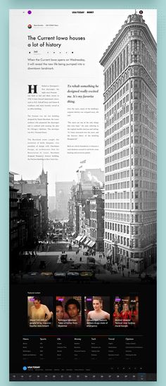 an image of a website page with many different things in the webpage, including buildings and people