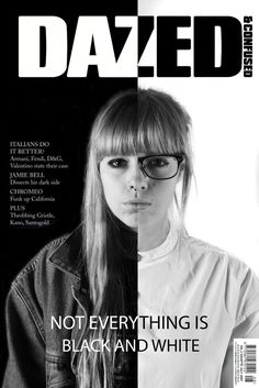 the cover of dazed magazine featuring a woman with glasses