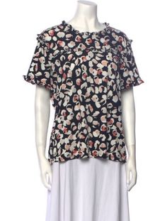 Karl Lagerfeld BlouseBlackFloral PrintKeyhole AccentShort Sleeve with Crew NeckButton Closure at BackFit:Tops by Karl Lagerfeld typically fit true to size. Karl Lagerfeld, Print Patterns, Floral Print, Floral Prints, Top Outfits, Crew Neck, Clothes For Women, Floral, Pattern