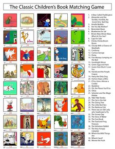 the classic children's book matching game is shown in an image with words and pictures