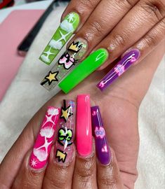 Fairly Oddparents Gender Reveal, Fairly Odd Parents Nail Art, Odd Nail Designs, Cosmo And Wanda Gender Reveal Ideas, Cosmo And Wanda Gender Reveal, Cosmo And Wanda Nails, Cosmo Nails, Cosmo E Wanda, Cosmo Und Wanda